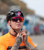Man wearing Quadrant cycling cap with matching jersey