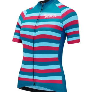 Women's Roxy jersey teal with light blue and pink stripes